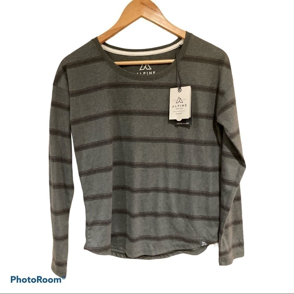 Alpine design long sleeve striped tshirt